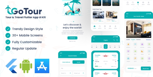 [Download] GoTour – Flutter App Ui Kit for Tours and Travels 