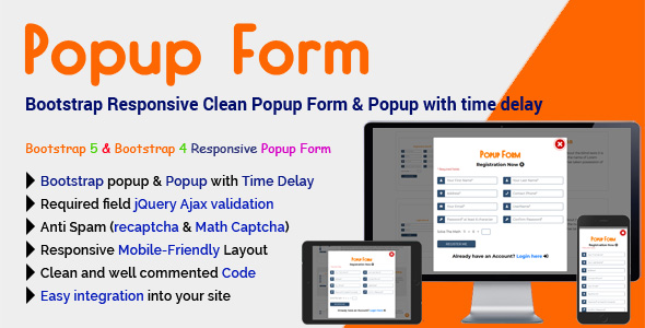 [Download] Popup Form – Bootstrap Responsive Clean Popup Form 