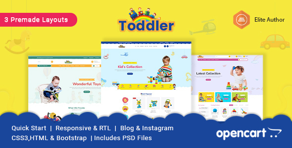 [Download] Toddler – Kids Clothing & Toys Opencart Theme 