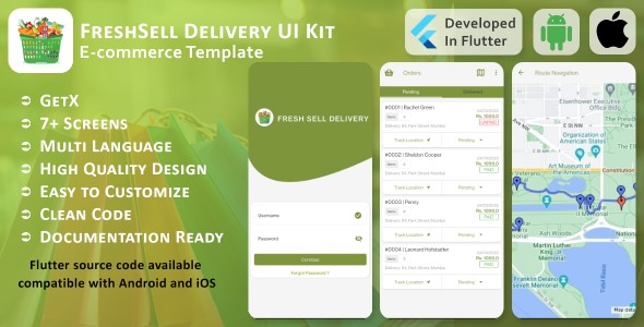 [Download] Freshsell Delivery App – Ecommerce Delivery – Flutter Mobile UI Template/Kit (Android, iOS) 
