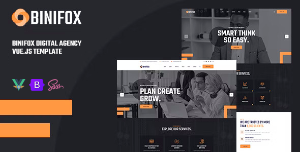 Nulled Binifox – Digital Agency Services Vue JS Template free download