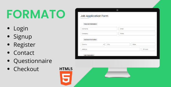 [Download] Formato – Different HTML5 Forms Template 