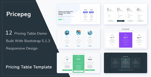 [Download] Pricepeg – Bootstrap 5 Pricing Table 