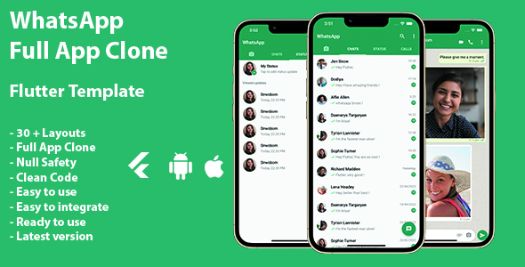 [Download] WhatsApp full app clone template flutter / flutter WhatsApp template 