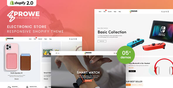 Nulled Prowe – Electronic Store Responsive Shopify Theme free download