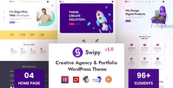 Nulled Swipy – Creative Agency WordPress Theme free download
