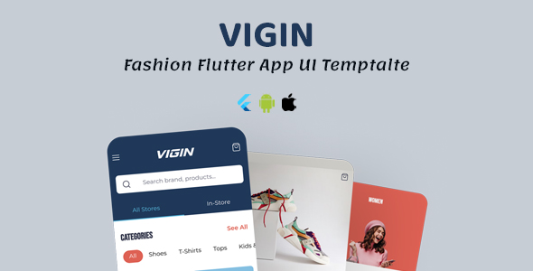 Nulled Vigin – Fashion Flutter App UI Template free download