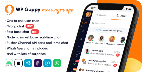 Nulled WP Guppy Messenger – React Native Messenger APP for WP Guppy free download