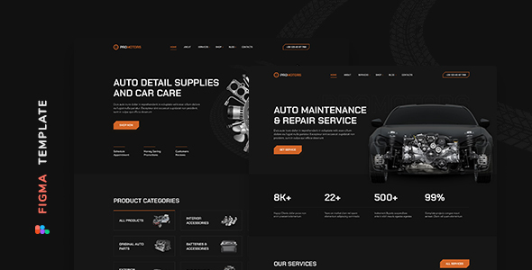 [Download] ProMotors – Car Service and Detailing Template for Figma 