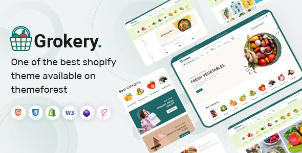 [Download] Grokery – Vegetable, Organic & Grocery Supermarket Responsive Shopify Theme 