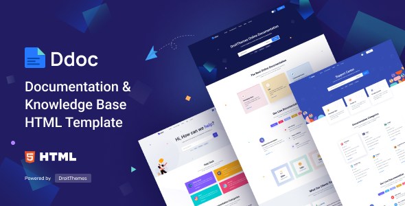 [Download] DDoc – Documentation and Knowledgebase HTML Template 