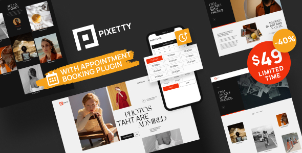 Nulled Pixetty – Photographer Booking Theme free download