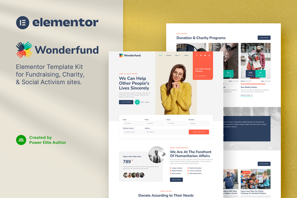 [Download] Wonderfund – Fundraising & Charity Elementor Template Kit 