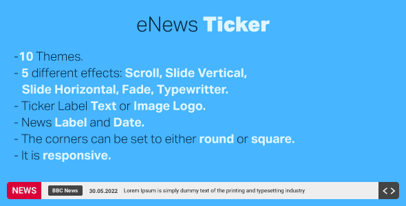 [Download] eNews Ticker – Breaking News Ticker for WordPress 