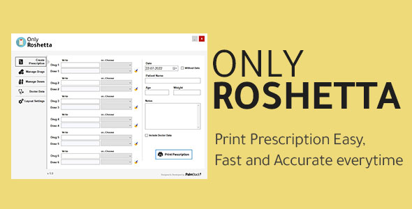 Nulled Only Roshetta – Simple Prescription Printing Software free download