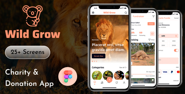 [Download] Wild Grow – Charity & Donation App Figma Template 