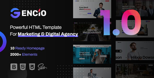 Nulled Gencio – Marketing & Digital Agency HTML Template free download