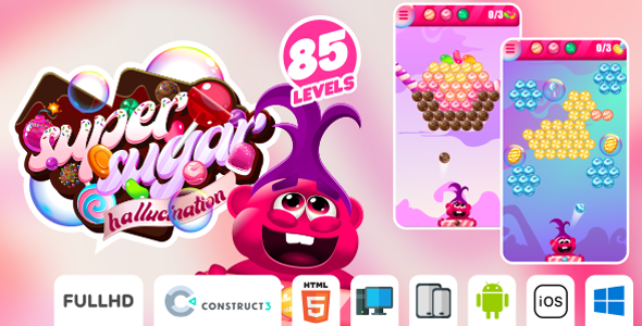 [Download] Super Sugar Hallucination – HTML5 Game (Construct3) 