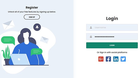 [Download] Animated login and  register sliding form 