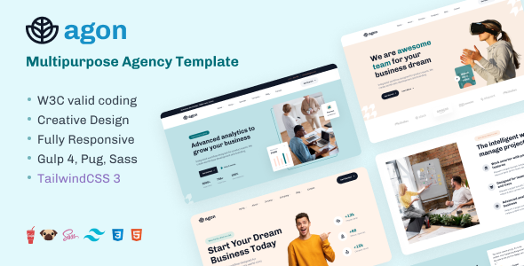 [Download] Agon – Multipurpose Agency TailwindCSS Template 