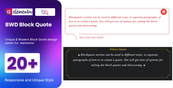 [Download] Block Quote addon for elementor 