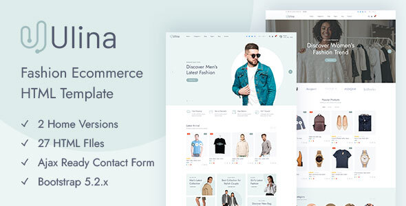 Nulled Ulina – Fashion Ecommerce Responsive HTML Template free download