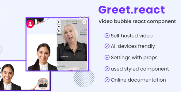 [Download] Greet – Video bubble react component 