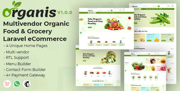 [Download] Organis – Multivendor Organic Food & Grocery Laravel eCommerce 