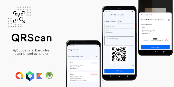 [Download] QRScan – Native QR codes and barcodes scanner and generator Android app 