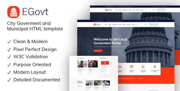 [Download] EGovt – City Government & Municipal HTML Template 