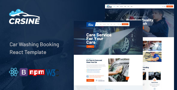 [Download] CRSINE – Car Washing Booking React Template 