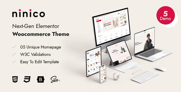 Nulled Ninico – Minimal eCommerce HTML5 Template free download