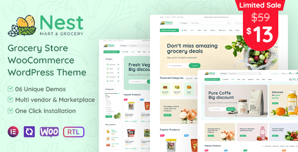 [Download] Nest – Grocery Store WooCommerce WordPress Theme 