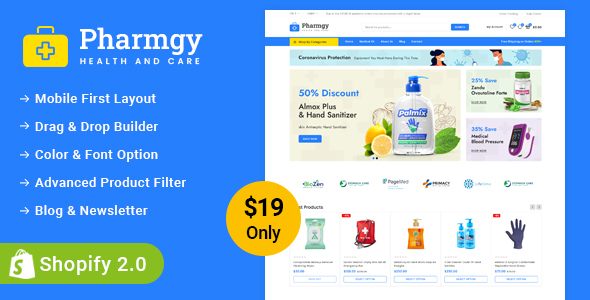 [Download] Pharmgy – Medical Store Sectioned Shopify 2.0 Responsive Theme 