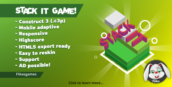 [Download] Stack It! – HTML5 game, Construct 3 (.c3p), Mobile ready, AD possible, sharings 