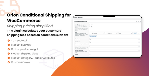 [Download] Orion Conditional Shipping for WooCommerce 
