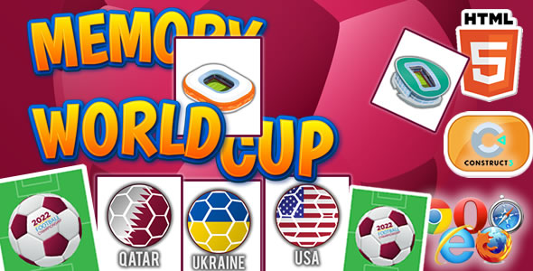 [Download] Memory World Cup – HTML5 Game (Construct 3) 