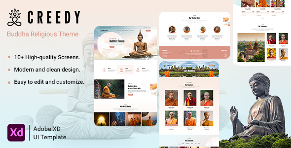 [Download] Creedy – Buddha & Religion Adobe XD Template 