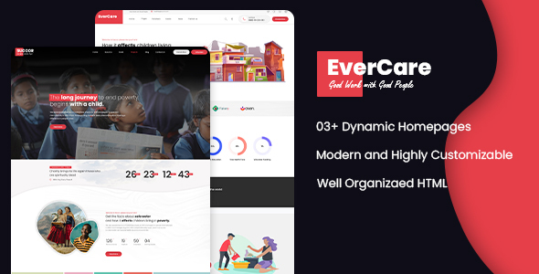 [Download] EverCare – Multipurpose NGO and Charity Responsive HTML Template 