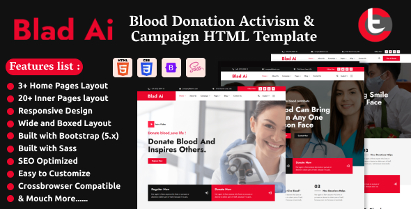 [Download] Blad Ai – Blood Donation Activism & Campaign HTML Template 
