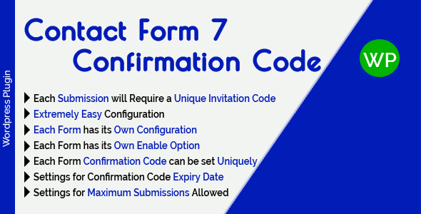 [Download] Contact Form 7 Confirmation Code – For Each Submission will Require a Unique Invitation Code 