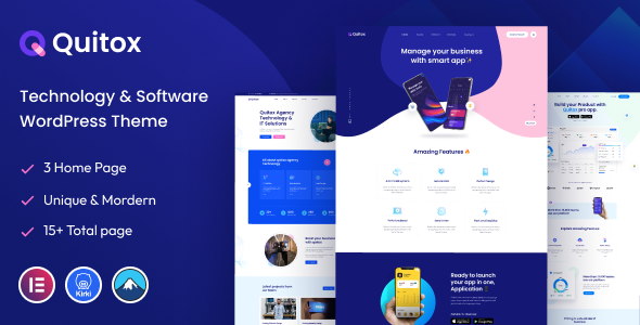 Nulled Quitox – Software & IT Solutions WordPress Theme free download