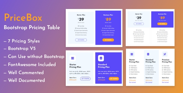 [Download] PriceBox | Bootstrap Pricing Table 