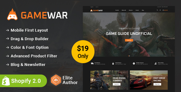 [Download] GameWar – Digital Game Store Shopify 2.0 Responsive Theme 