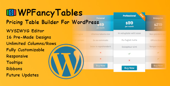 [Download] WPFancyTables – Pricing Table Builder For WordPress 