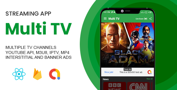 Nulled Multi TV Live Streaming App with IPTV, m3u8 & Youtube Player (admob & facebook ads) free download