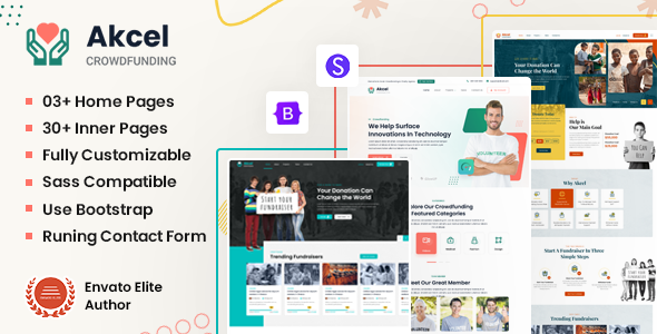 [Download] Akcel – Crowdfunding & Charity HTML5 Template 