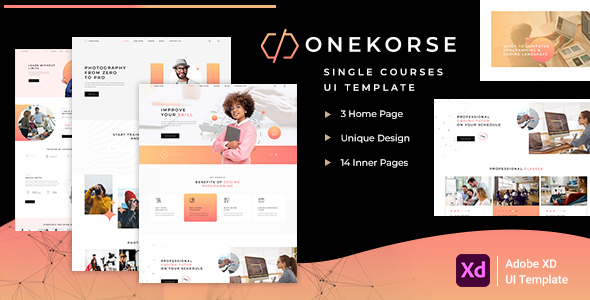 [Download] Onekorse – Single Online Course Adobe XD Template 