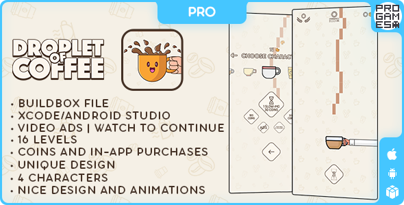 [Download] Droplet of Coffee (PRO) – BUILDBOX CLASSIC – IOS – Android – Reward video 