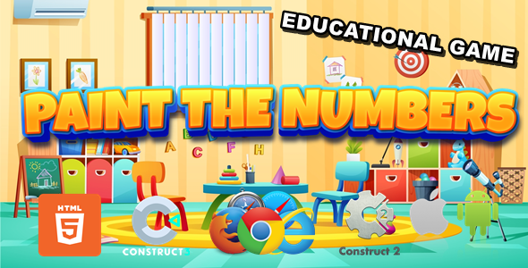 [Download] Paint The Numbers – Educational Game for Kids – Construct 2/3 (Capx/C3p) 